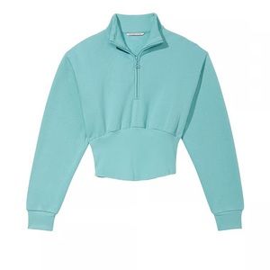 Brand New Cotton Fleece Corset Half-Zip Mock Neck Pullover Never Worn